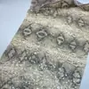 Tecido de malha com estampa de cobra e lantejoulas tecido com bordado completo de miçangas moda marca tendência vestido tecido para fantasia de palco