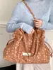 Bolsa de Tote Estilo Coreano Ins Personalidad Perezosa Estampado de Leopardo Gran Capacidad para el Trabajo y el Viaje Bolso de Hombro Único de Lona Moderno Chic