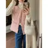 Chaqueta Chaleco Rosa Estilo Chanel de Chica Rica para Mujer, Nuevo Chaleco Tejido de Tweed sin Mangas para Primavera y Otoño