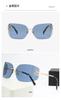 Gafas de sol famosas en Internet de Zhang Yuanying Gafas de sol sin montura de lente curva de alta calidad Gafas de sol personalizadas para mujer
