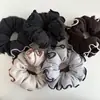 Scrunchie de Algodão Preenchido com Padrão Color Block Retro Coreano, Borda Acabada, Elástico de Cabelo Elegante de Cor Sólida para Rabo de Cavalo Feminino