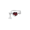 Ear Cuff Corazón de Cupido Original Plata Pura S925 Simple Forma de Corazón Clip para Oreja Zirconia Día de San Valentín Joyería de Plata Única