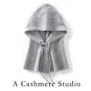 Gorro de cachemira de punto trenzado color liso estilo coreano, unisex, cálido, grueso y cómodo, diseñado para cubrir la cabeza y proteger los oídos