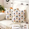 Nueva funda de almohada de peluche con forma de fantasma y calabaza de Halloween para cruzar la frontera, cojín de felpa con bordado 3D, decoración navideña