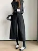 Nuevos pantalones de traje de estilo coreano de talle alto y pierna ancha para mujer, holgados y adelgazantes, pantalones casuales de pierna recta cropped