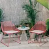 Oficina de Ventas al Aire Libre Cafetería Patio Minimalista Moderno Sillas y Mesas de Ocio de Alambre de Hierro Calado de Colores Hechas a Medida