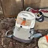 Sistema de Montaña Mochila Ligera para Exteriores para Mujer Color Block Japonés Mochila de Senderismo Viajes Estudiante Universitario Salida Mini Bolsa Pequeña para Libros