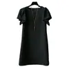 Elegante Vestido 2026 Verano Nuevo Estilo Manga Abullonada Francés de Gama Alta Retro Adelgazante Chic Vestido Estilo Diosa