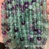 Cuentas de cristal blanco de amatista natural en polvo, accesorios semiacabados, pulsera de cuentas hecha a mano, collar
