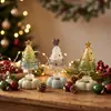 Adorno giratorio de árbol de Navidad de alambre enrollado y vidrio degradado de Zibo, una decoración de vidrio para el escritorio, un regalo y una manualidad de escritorio