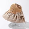Internet Red Hat Verão Feminino Novo Borracha Preta Proteção Solar UV Chapéu de Pescador Moda Versátil Respirável Aba Larga Praia
