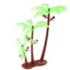 9cm Tres Cocoteros Simulados Plantas de Paisaje en Miniatura Árboles Falsos Juguete Modelo de Mesa de Arena Psicológica Adornos de Cocoteros