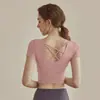 Mallas deportivas de manga larga y corta para mujer, de secado rápido, con almohadilla para el pecho, para yoga y fitness.