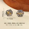 Plata 925 Chapada en Oro Patrón de Meteorito Amarillo Cuenta de la Fortuna Ovni Cuentas Sueltas para Hacer Joyería Accesorios DIY