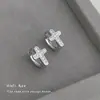 Brincos de Cruz Zircônia da Moda com Microincrustação, Estilo Minimalista Único, Luxo Leve, Sensação de Alto Padrão, Brincos Versáteis