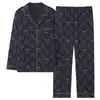 Pijama Cardigan para Hombre Primavera y Otoño Imitación Algodón Manga Larga 2026 Estilo Nuevo Talla Grande Holgado Conjunto de Ropa para el Hogar para Todas las Estaciones