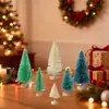 Nova Mini Árvore de Natal de Seda de Sisal Micro Paisagem de Natal Enfeites de Janela de Mesa Árvore de Sisal Simulada Mergulhada em Neve