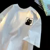 Camiseta de Manga Curta para Homens 2026 Novo Estilo Algodão Puro Manga Meia Manga Top Estilo Hong Kong Tendência Solta Casual Gola Redonda Camiseta Roupa Masculina