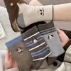 Calcetines lindos de doble puntada bordados de dibujos animados para mujer, longitud hasta la mitad de la pantorrilla, estilo japonés, color café, calcetines holgados cálidos Melard para otoño e invierno