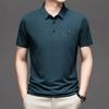 Roupa Masculina Outono Trinta Verão 2024 Nova Quente Camisa Polo de Manga Curta Masculina Lapela de Negócios Cor Sólida Casual Masculino