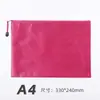 Bolsa de archivo A4 con cremallera, logotipo imprimible, portátil, Oxford, impermeable, gruesa, para información, almacenamiento de oficina, color negro
