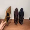 Sapatos Mary Jane Retrô Franceses para Mulheres 2025 Outono Novos Versáteis Sapatos Preguiçosos de Solado Macio Salto Baixo Bico Fino Sapatos de Camurça