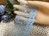 Encaje de Malla Bordado con Hilo de Algodón Azul Retro Adornos Accesorios Hecho a Mano DIY Ropa Dobladillo de Falda Borde de Falda 6cm