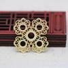 Yiwu Cobre Chapado en Oro Conservación del Color DIY Multiagujero Tocado Nupcial Accesorio para el Cabello Corona de Fénix Pieza de Flor Grande Accesorio B1904