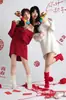 Estudio Fotográfico Nuevo Tema de Año Nuevo Traje Rojo Atmósfera Chica Dulce Interior Foto Fotografía Arte Foto Ropa