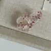 Pinza para el pelo de flor a cuadros linda Pinza pequeña para el pelo de estudiante Pinza para flequillo Pinza para el borde del pelo suelto Pinza para el pelo roto Estilo Preppy Accesorios para el pelo