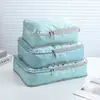Juego de Cuatro Bolsas de Almacenamiento para Viaje, Organizador para Clasificar Ropa y Zapatos, Juego Portátil de Almacenamiento para Equipaje para Viajes de Negocios y Viajes