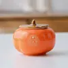 Todo va bien Tarro de caqui tarro de caramelo sellado de cerámica mini tarro de té decoración creativa para inauguración de casa tarro de aromaterapia