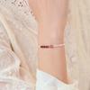Pulsera de cristal rosa fresa ultrafina de 2 mm para mujer, diseño apilado ultrafino, pulsera de temperamento nicho, pulsera exquisita