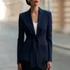 Roupas Femininas Transfronteiriças Europeias e Americanas Novas Outono 2026 Blazer de Terno Profissional para o Trabalho Moda Diária com Cinto