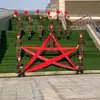 Cinta de Seda Roja Danza Estrella de Cinco Puntas Seda Siete Colores Azul Accesorios para Actuación de Danza de Apertura Ceremonia de Apertura Reunión Deportiva