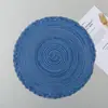 Mantel Individual para Mesa de Comedor del Hogar Estilo Nórdico, Fondo de Lino para Fotografía de Alimentos y Horneado Casero, Mantel Redondo Aislante Térmico Transfronterizo, Mantel de Hilo de Algodón
