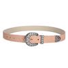 Cinturón de mujer estilo europeo y americano con hebilla tallada vintage, decorativo, para falda, abrigo, versátil, para niña, cinturón de PU en relieve.