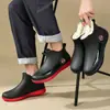 Botas de Lluvia Antideslizantes Nuevas Cortas hasta el Tobillo Botas de Goma para Hombre Zapatos de Pesca con Felpa Cubrezapatos Impermeables para Adulto Cocina Trabajo Estudiante