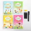 Livro de Prática de Caligrafia Infantil com Ritmo Francês Transfronteiriço, Caderno de Treinamento de Controle de Caneta, Livro de Escrita Mágica que Desaparece, Divertido Caderno de Prática de Escrita com Caneta Dura para Crianças Pequenas