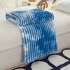 Manta Raya Rayada Transfronteriza 2.5CM Estampado Mármol Franela Manta de Aire Acondicionado Manta para Siesta en la Oficina