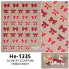 Redanco5D Embutido Popular Desenho Animado Adesivo de Unha Laço Fofo Decalque Estéreo de Unha He1335