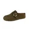 Sandálias Birkenstock com Sola Grossa e Aumento Interno de Altura, Bico Fechado, Meia-sandálias para Mulheres, Uso Externo, Novidade Outono 2026, Mules Birkenstock com Design de Dedos Separados em Couro Sintético