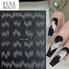 Nuevas Calcomanías de Arte de Uñas Transfronterizas Ins Relieve Estéreo Resaltado Tira de Seda Reflectante Color Gradiente Línea Calcomanías para Uñas