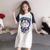 Camisón de verano para mujer, de manga corta y largo medio, informal, con dibujos animados, talla grande, ropa de casa para mujer, novedad de 2025