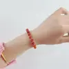 Nuevo Pulsera de Ágata Roja Natural con Cuentas Estilo Chino, Accesorio de Lujo Ligero de Nicho de Gama Alta para Otoño e Invierno, Sencillo y Elegante para Mujeres