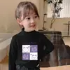 Y2166# camiseta de veludo de manga comprida infantil para meninos e meninas primavera e outono nova camiseta básica curinga para bebê moda T