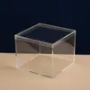 Caja de Almacenamiento Cuadrada de Plástico de Alta Transparencia con Tapa Integrada Caja Cuadrada Acrílica Figura Cubo de Rubik Caja de Plástico para Dulces