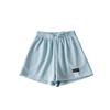 Design de letras de rotulagem waffle confortável casual calças de casa retro elástico na cintura solta perna larga shorts