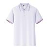 Polo de solapa de secado rápido con raya de color, manga corta, LOGO personalizado, camisa publicitaria cultural, camiseta, ropa de grupo, ropa de trabajo con estampado