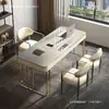 Set de escritorio y silla de pizarra de estilo italiano, lujo ligero, alta gama, para uso doméstico, diseño moderno y minimalista, adecuado para apartamentos pequeños, estilo nórdico, escritorio de oficina para escribir y uso de computadora